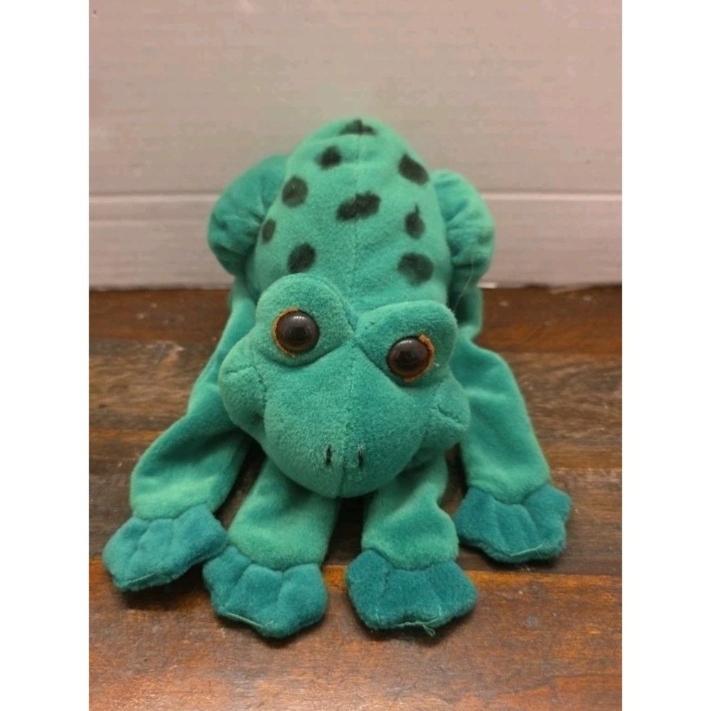 Vintage 1993 Plush Creations Frog Hand Puppet 5 Finger Glove Plush Toy